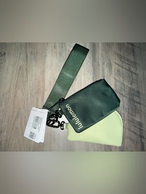 Lululemon Dual Pouch Wristlet Green